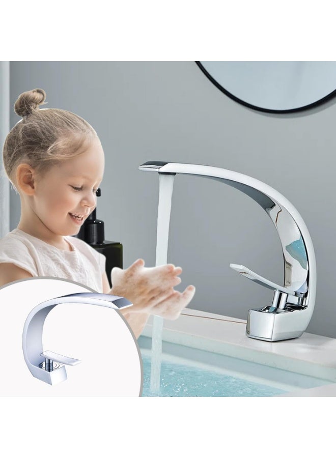 YD Modern Single Handle Kitchen Faucet with High Arc Spout, Deck Mounted Sink Tap, Smooth Water Flow Kitchen Faucet, Durable Metal Construction, Easy Control Mixer for Home Kitchen - Image 5